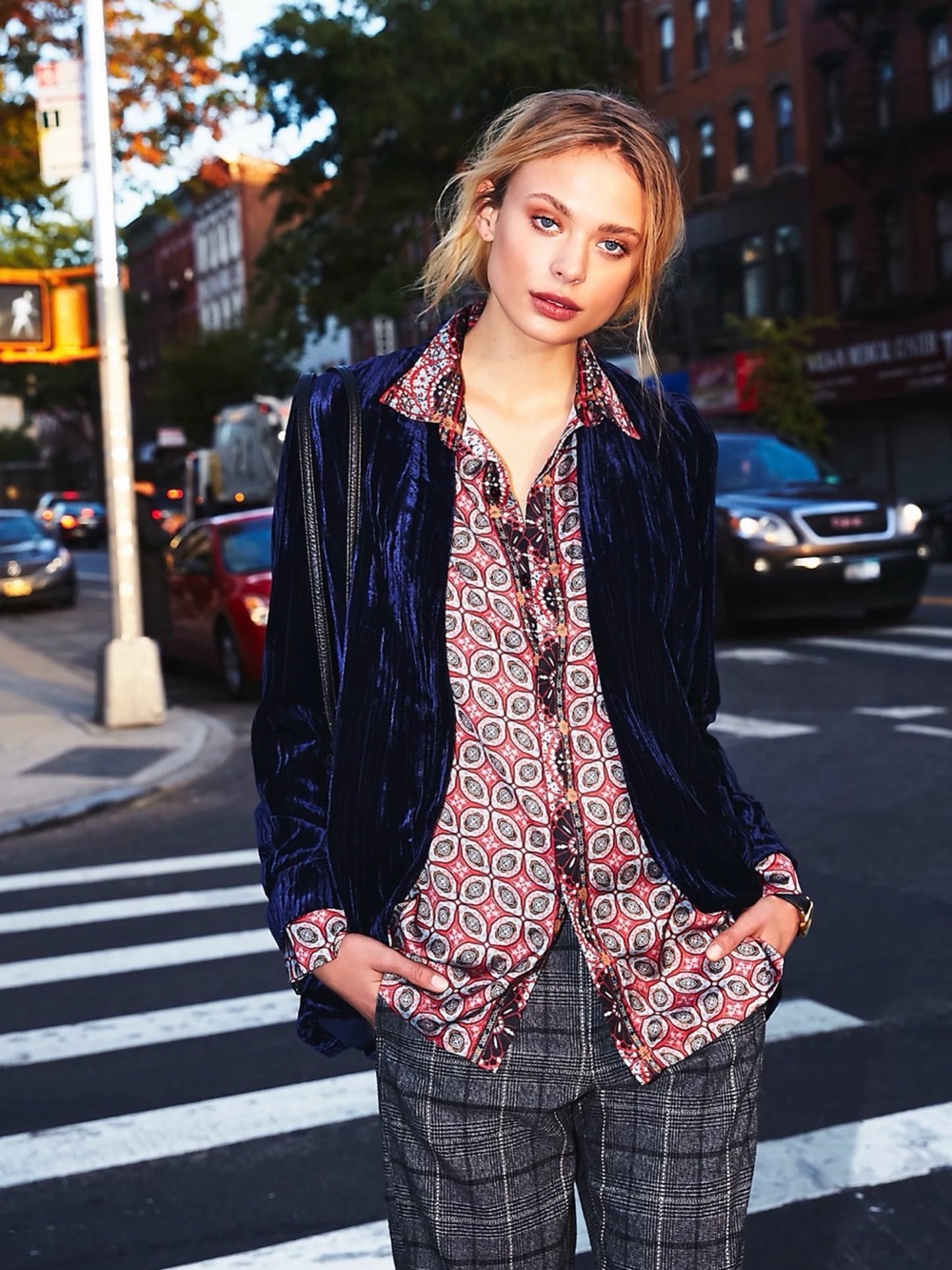 Free People Silky 70s Button-Down Shirt
